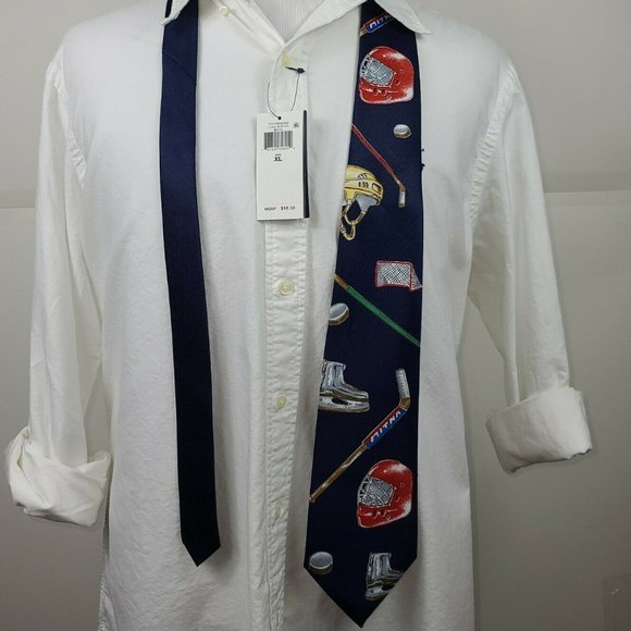 Brothers Trading Co Handmade Hockey Themed Necktie - Picture 1 of 5